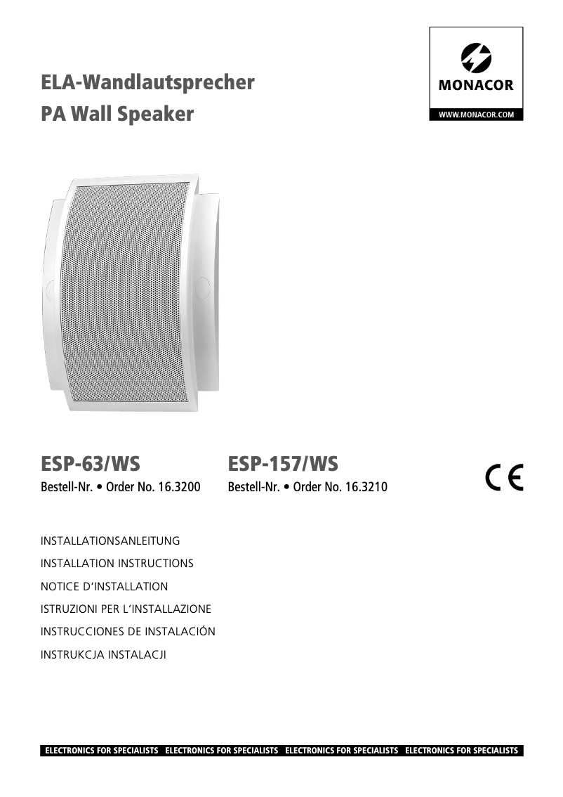 Página 1 del manual Manual de usuario Monacor ESP-157/WS