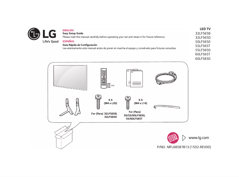 Imagen de la primera página del manual del dispositivo 32LF565D