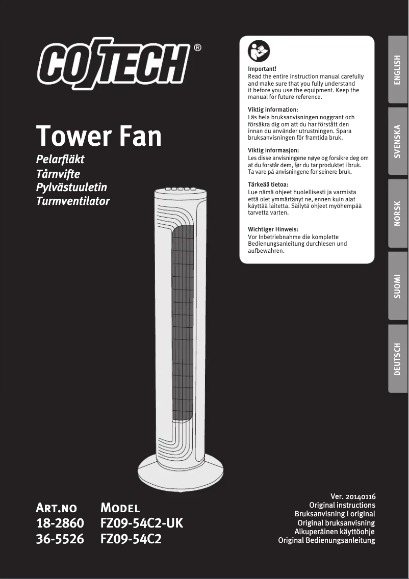 Página 1 del manual Manual de usuario Cotech FZ09-54C2