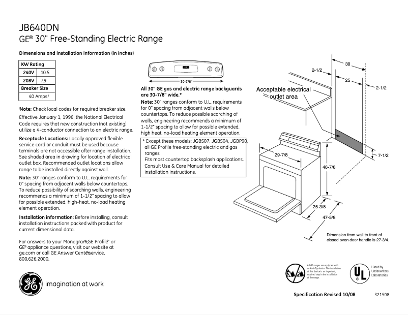 Imagen de la primera página del manual del dispositivo JB640DNCC