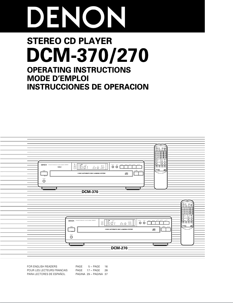 Página nº 1 - Manual de usuario Denon DCM-270