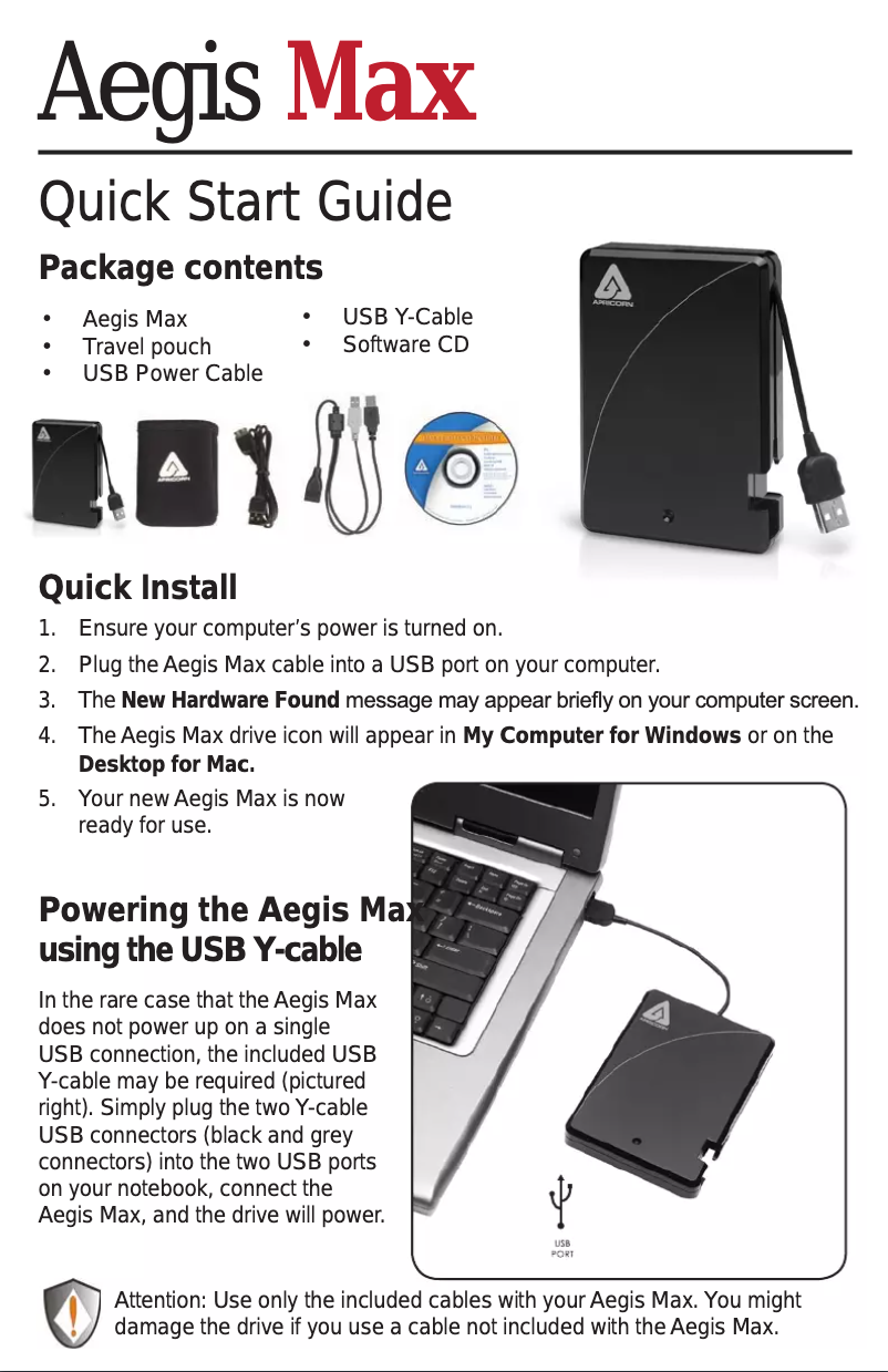 Imagen de la primera página del manual del dispositivo Aegis Max