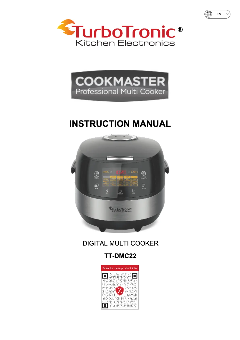 Página 1 del manual Manual de usuario TurboTronic Cookmaster TT-DMC22