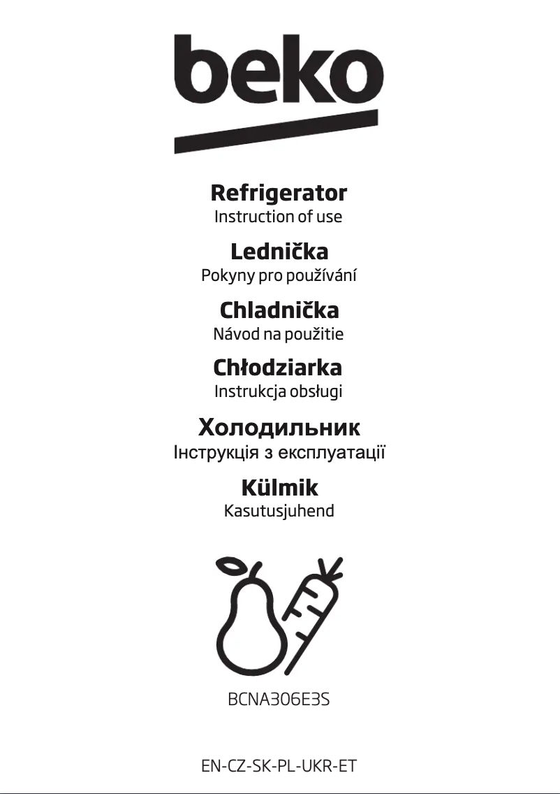 Página 1 del manual Manual de usuario Beko BCNA306E3S