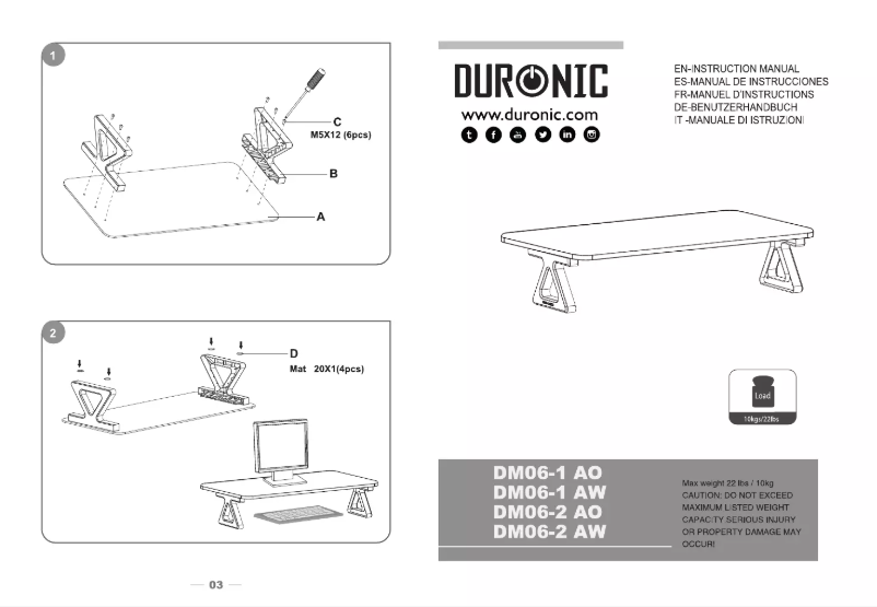 Imagen de la primera página del manual del dispositivo DM06-1AO