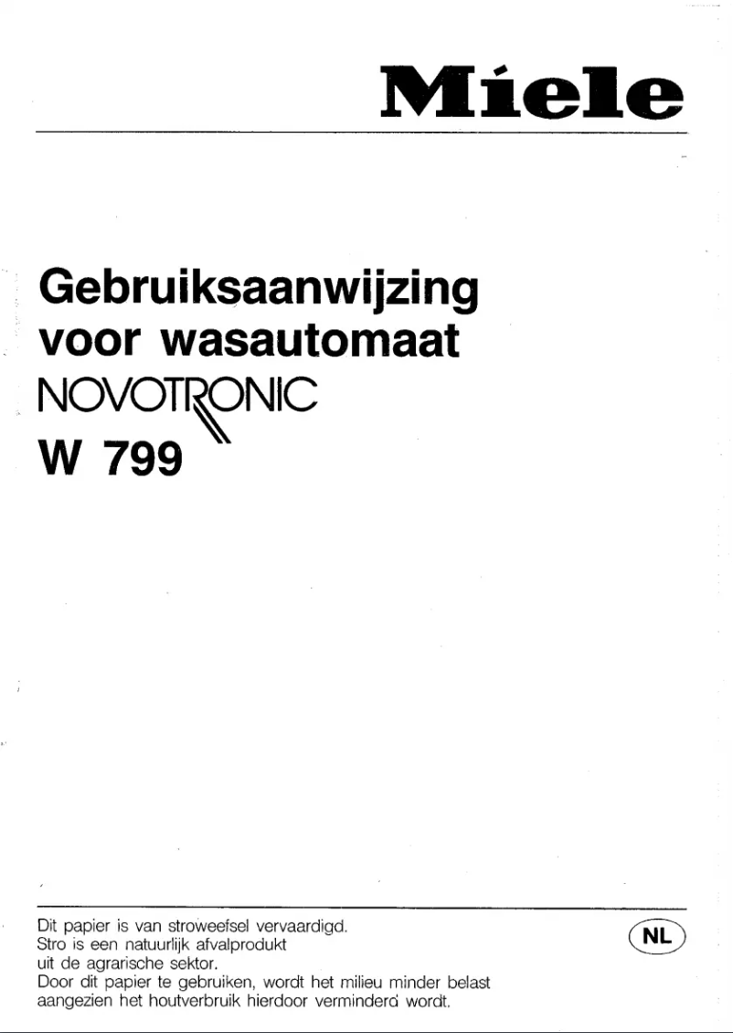 Imagen de la primera página del manual del dispositivo Novotronic W799