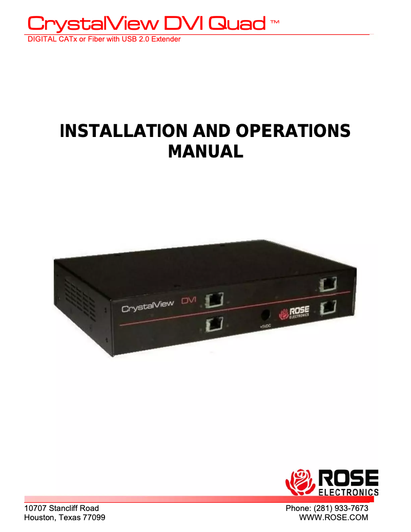 Imagen de la primera página del manual del dispositivo CRK-2DTXUD1D/AUD/R