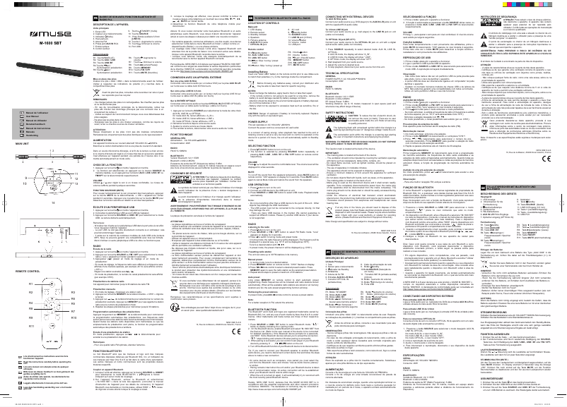 Página 1 del manual Manual de usuario Muse M-1600 SBT