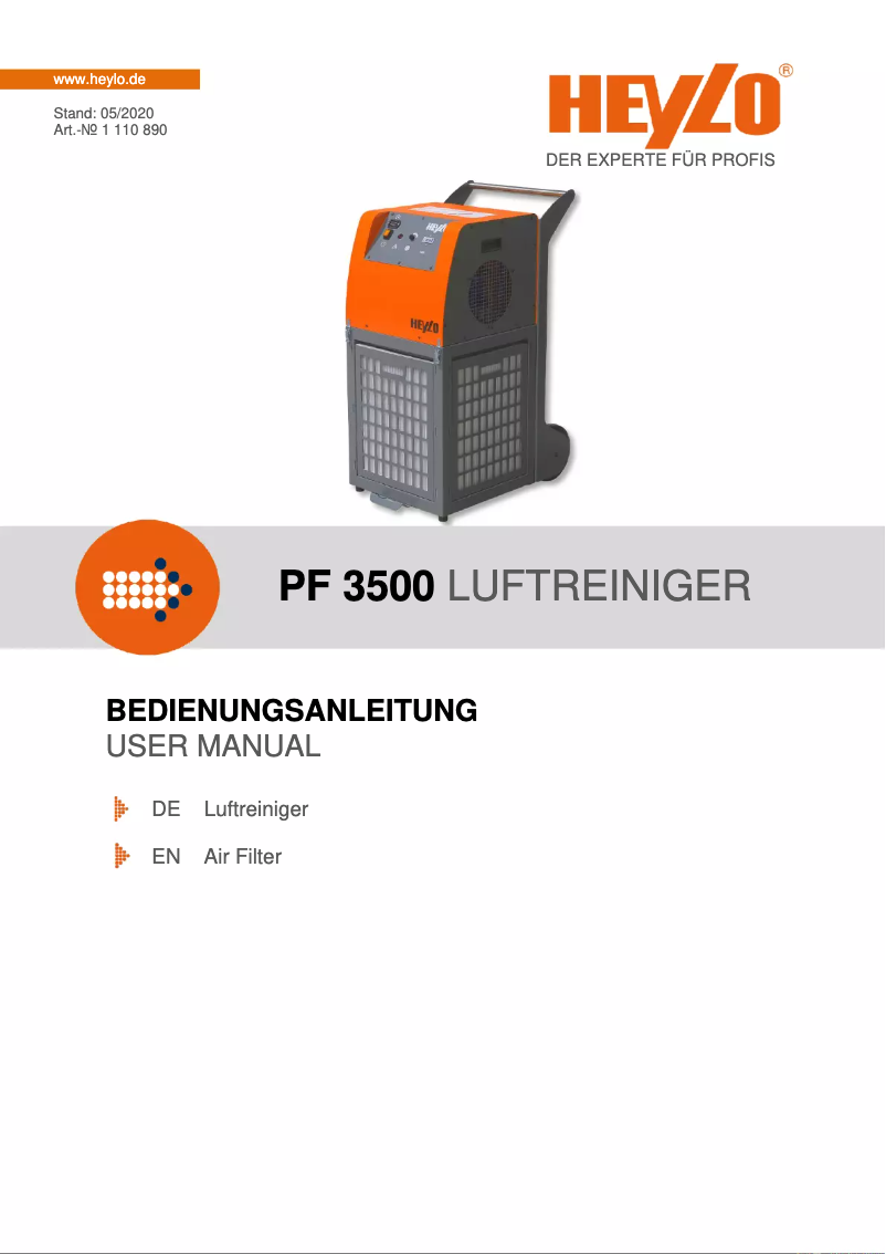 Imagen de la primera página del manual del dispositivo DCS-PF 3500