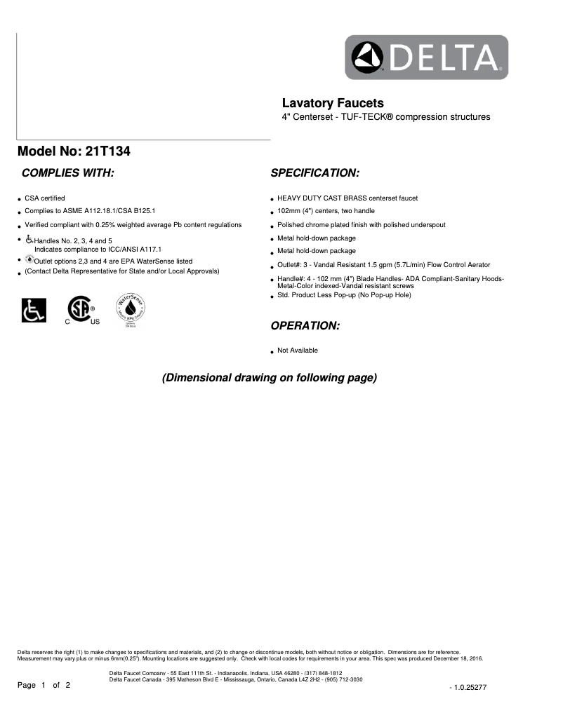 Imagen de la primera página del manual del dispositivo 21T134