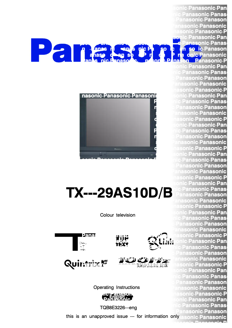 Página nº 1 - Manual de usuario Panasonic TX-29AS10DB