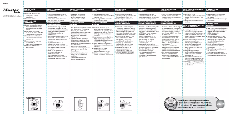 Página nº 1 - Manual de usuario Master Lock M40EURDNUM