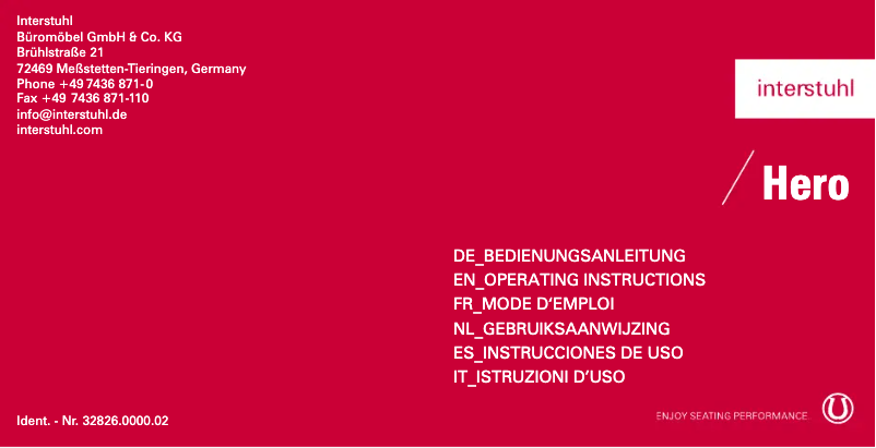 Página 1 del manual Manual de usuario Interstuhl Hero 162H