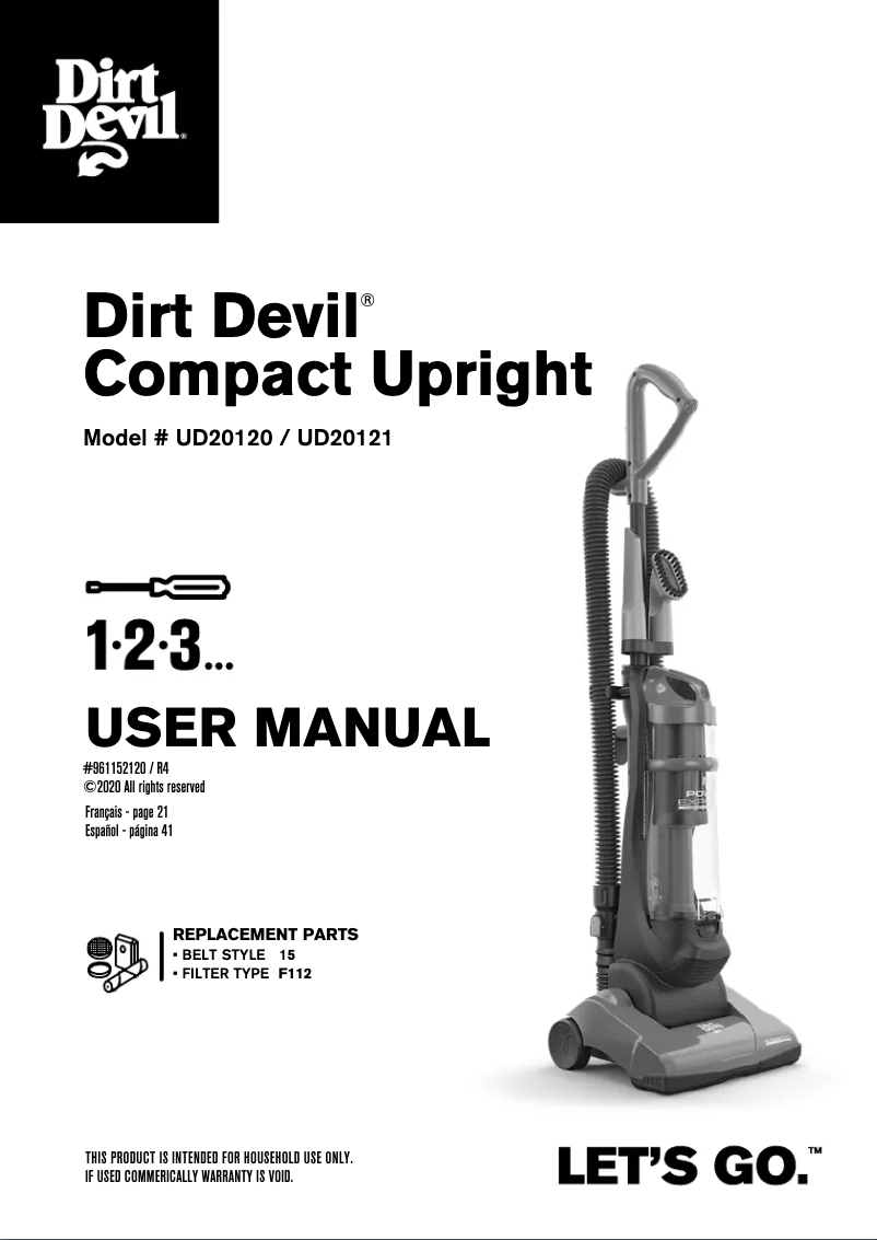 Página 1 del manual Manual de usuario Dirt Devil Endura Express Compact