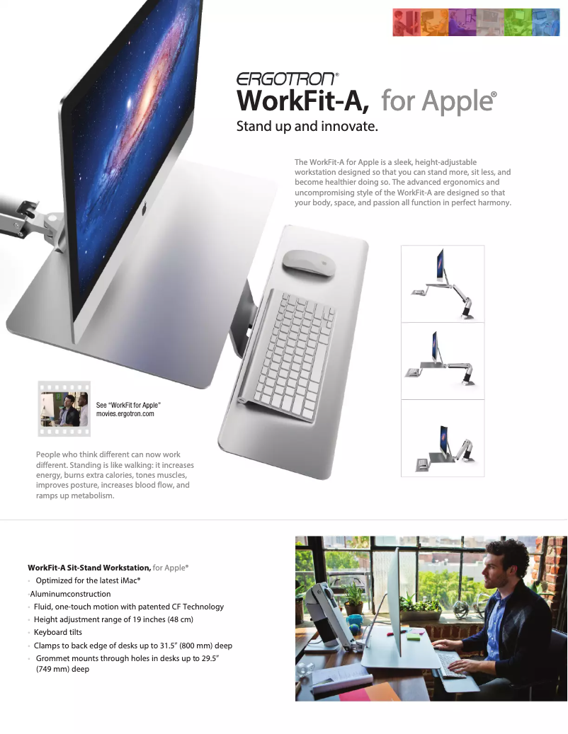 Imagen de la primera página del manual del dispositivo WorkFit-P, Sit-Stand Workstation