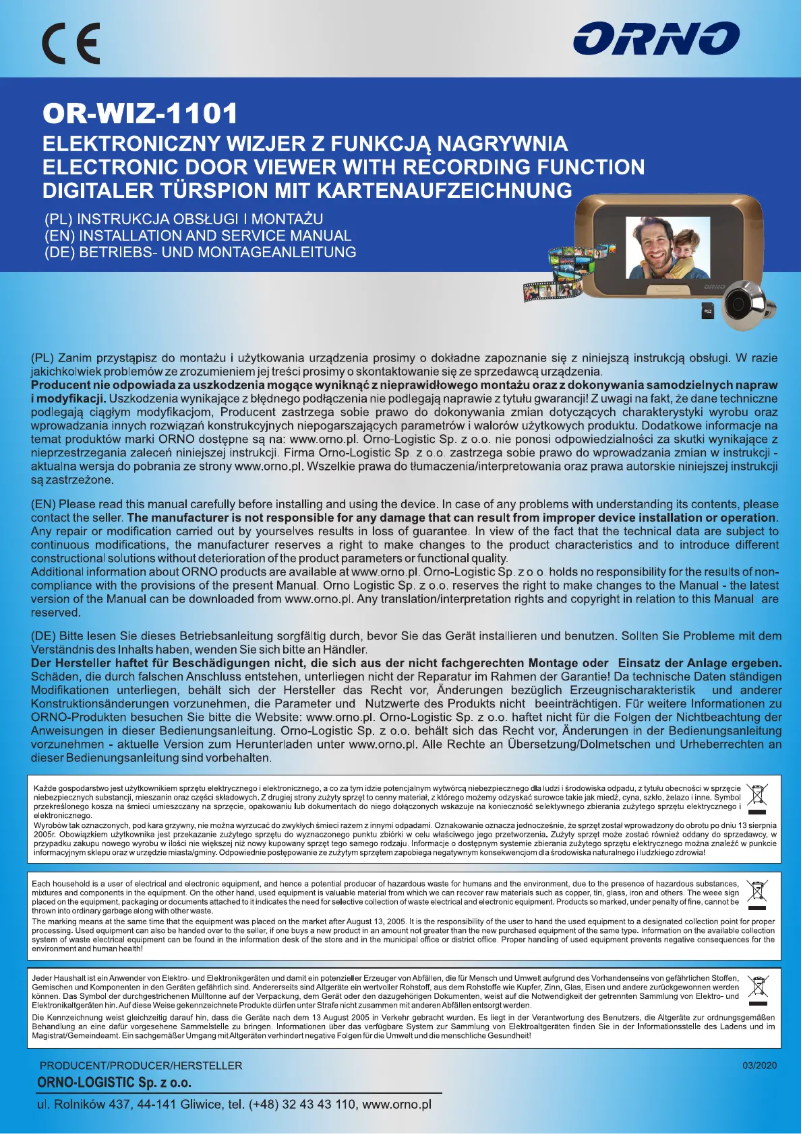 Página 1 del manual Manual de usuario ORNO OR-WIZ-1101