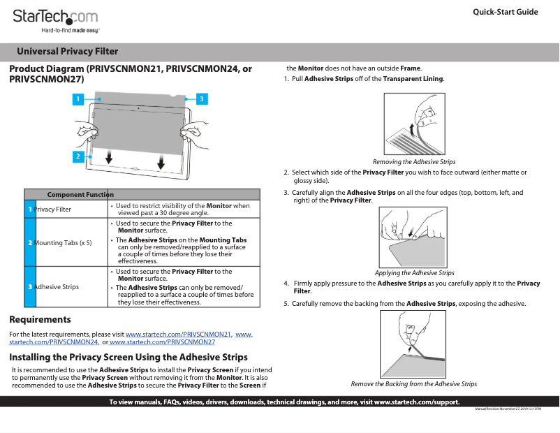 Página nº 1 - Manual de usuario StarTech.com PRIVSCNMON27