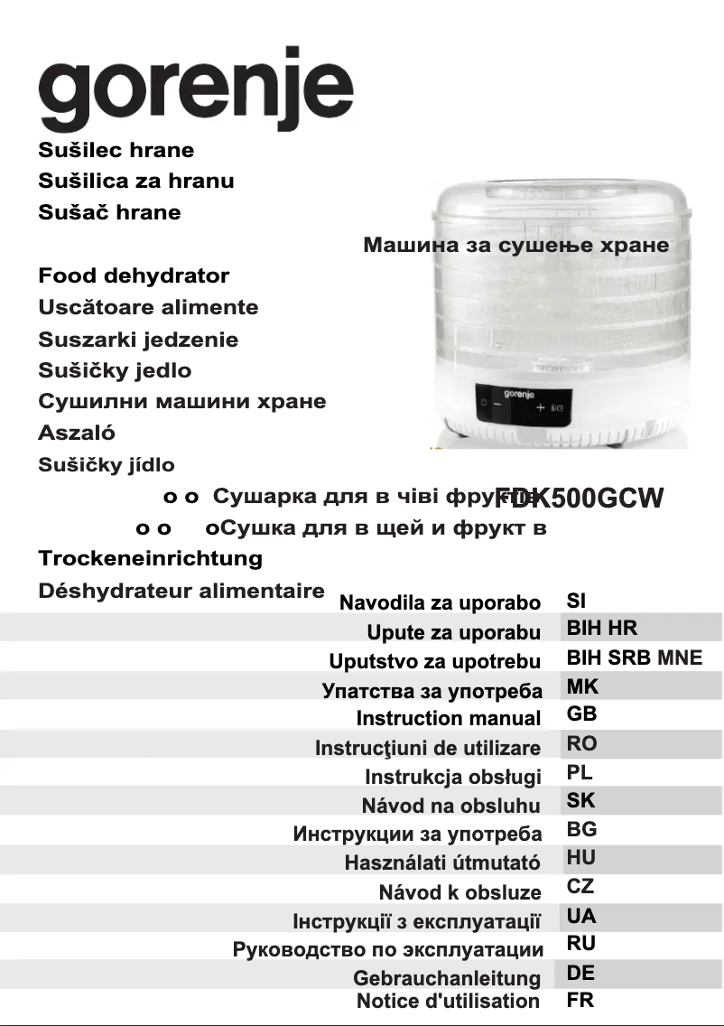 Página 1 del manual Manual de usuario Gorenje FDK500GCW