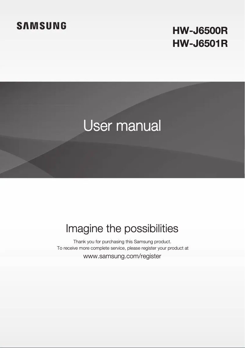 Imagen de la primera página del manual del dispositivo HW-J6500R