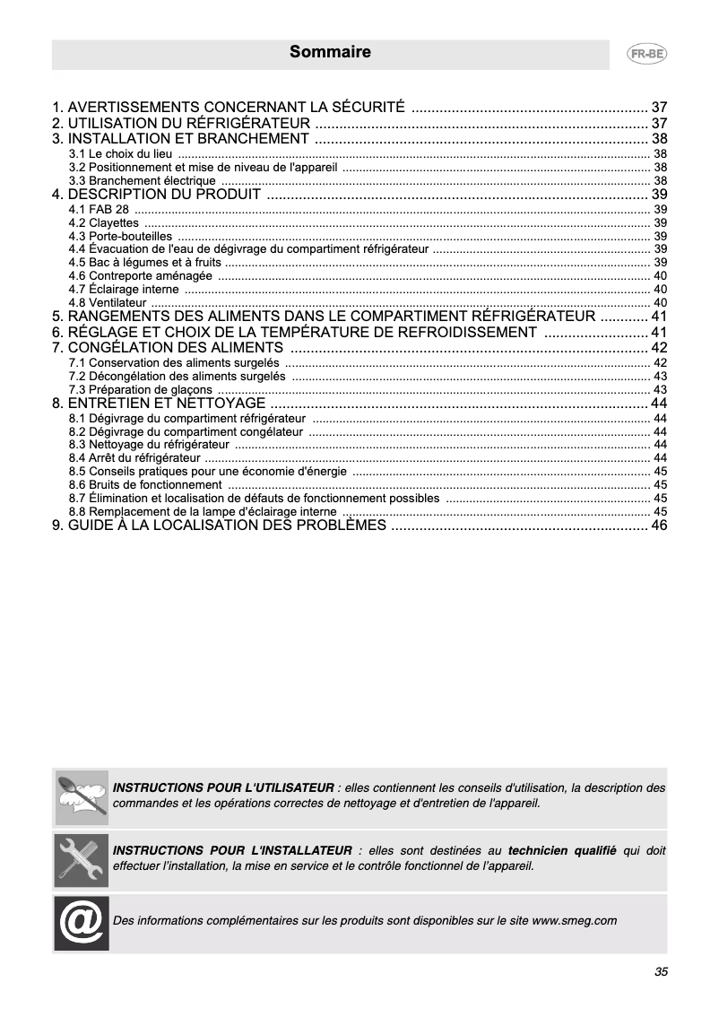 Imagen de la primera página del manual del dispositivo FAB28RBZ