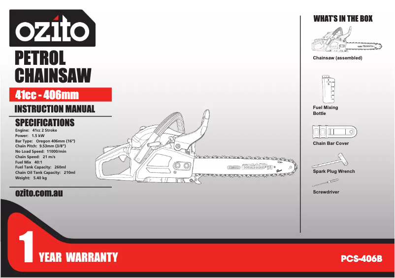 Página 1 del manual Manual de instrucciones Ozito PCS-406B