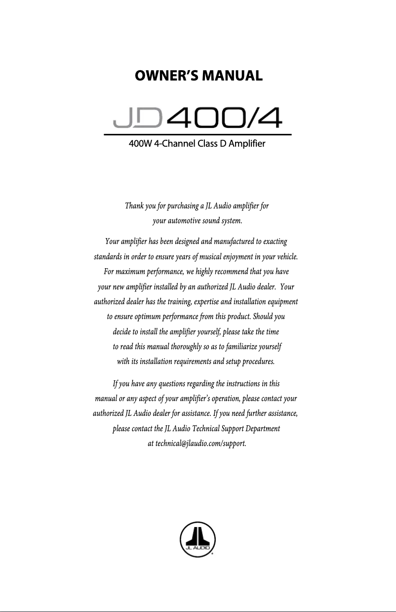 Imagen de la primera página del manual del dispositivo JD400/4