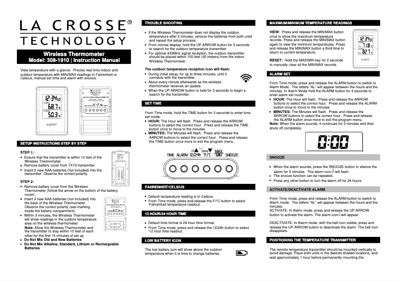 Imagen de la primera página del manual del dispositivo 308-1910G