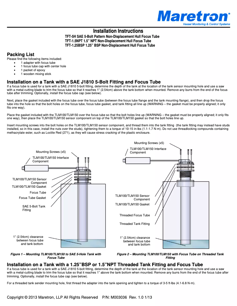 Imagen de la primera página del manual del dispositivo TLM150