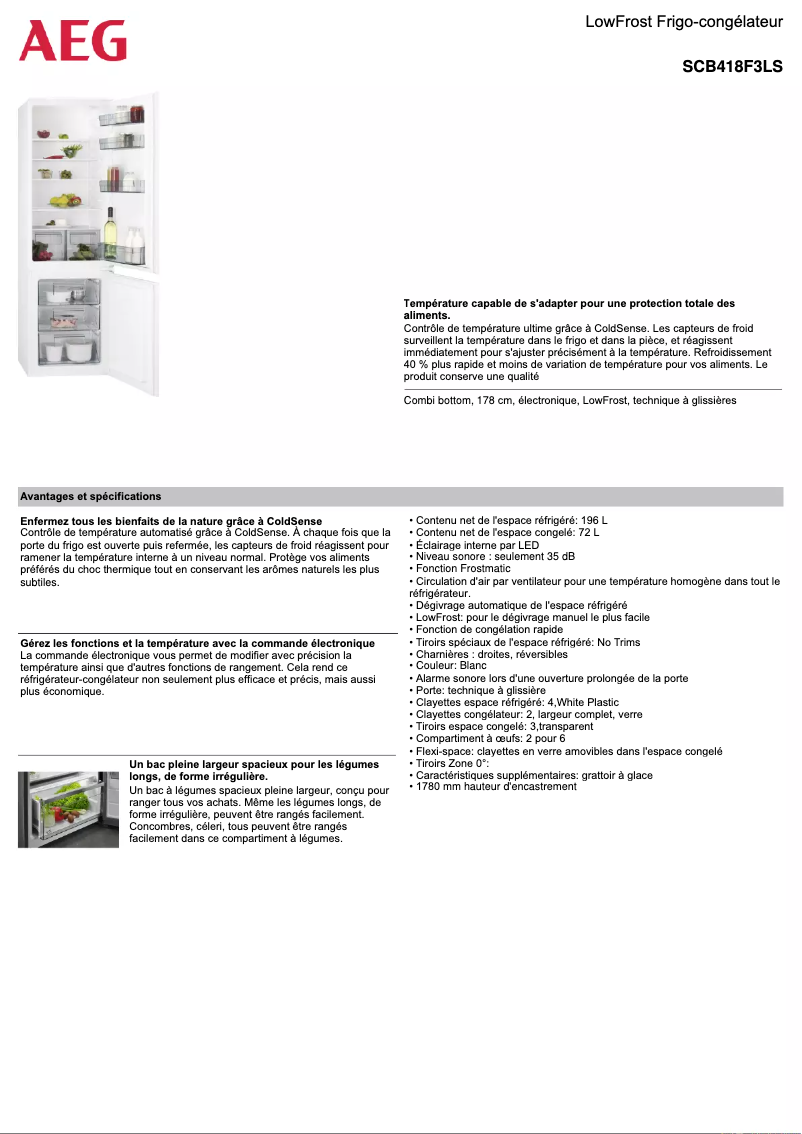 Página nº 1 - Ficha técnica AEG SCB418F3LS