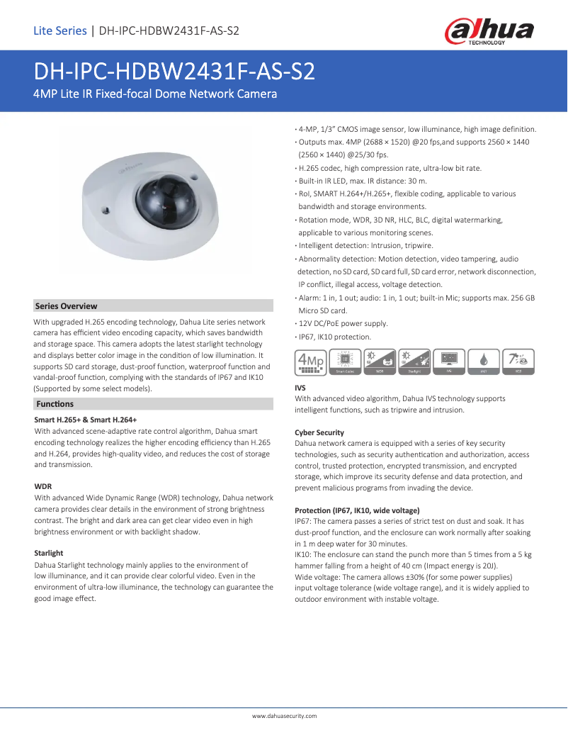 Imagen de la primera página del manual del dispositivo IPC-HDBW2431F-AS-S2