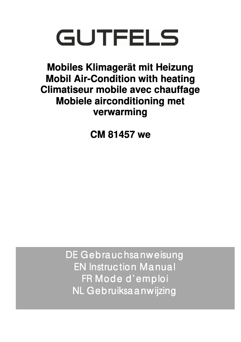 Página 1 del manual Manual de usuario GUTFELS CM 81456 we