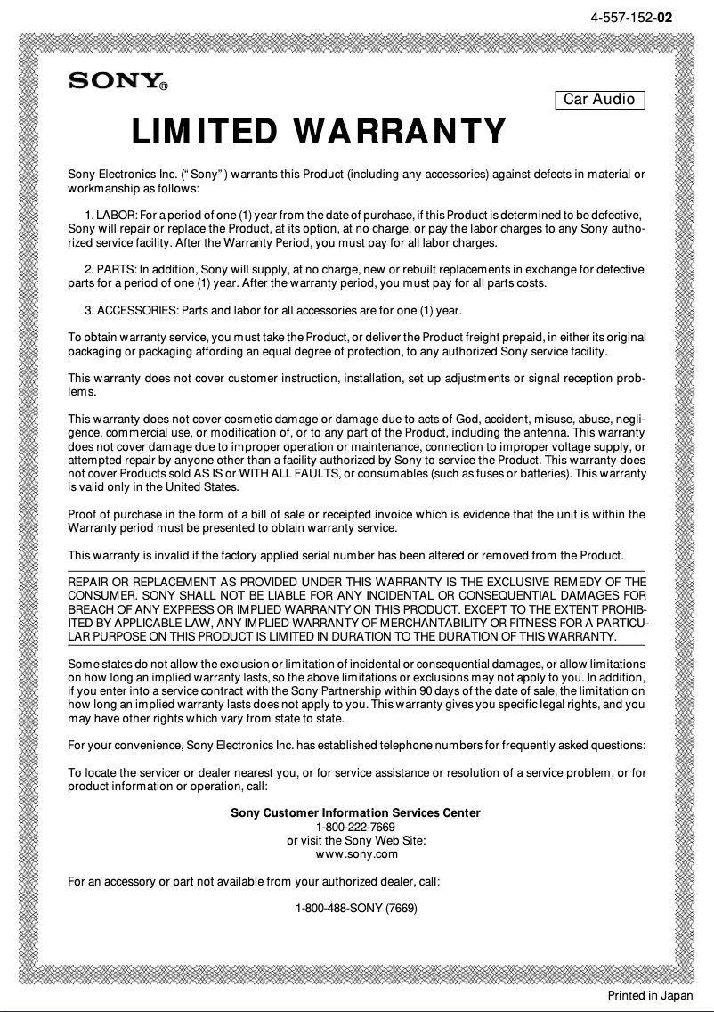 Página nº 1 - Manual de instrucciones Sony XT-V70