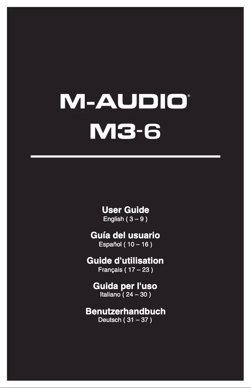 Página 1 del manual Manual de usuario M-Audio M3-6