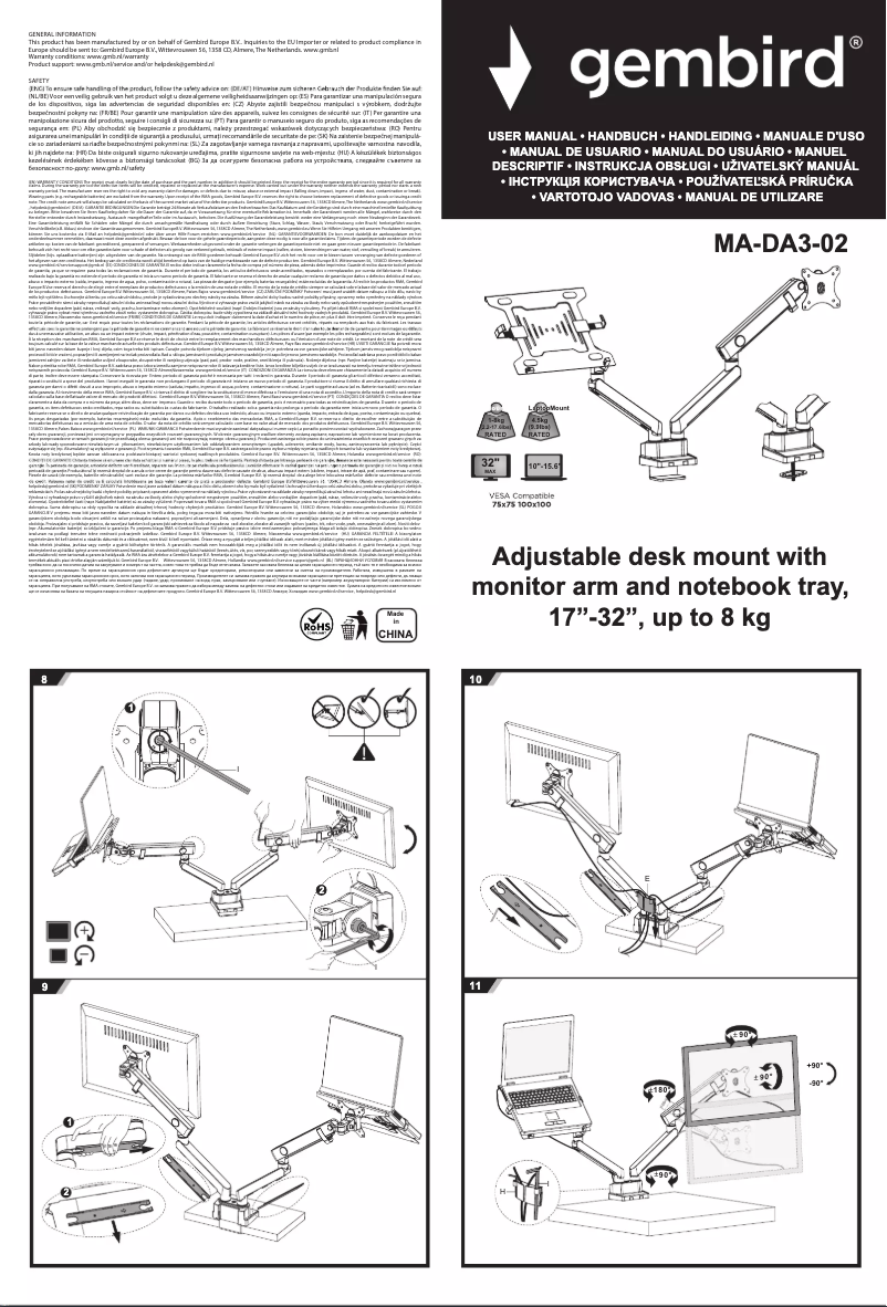 Imagen de la primera página del manual del dispositivo MA-DA3-02