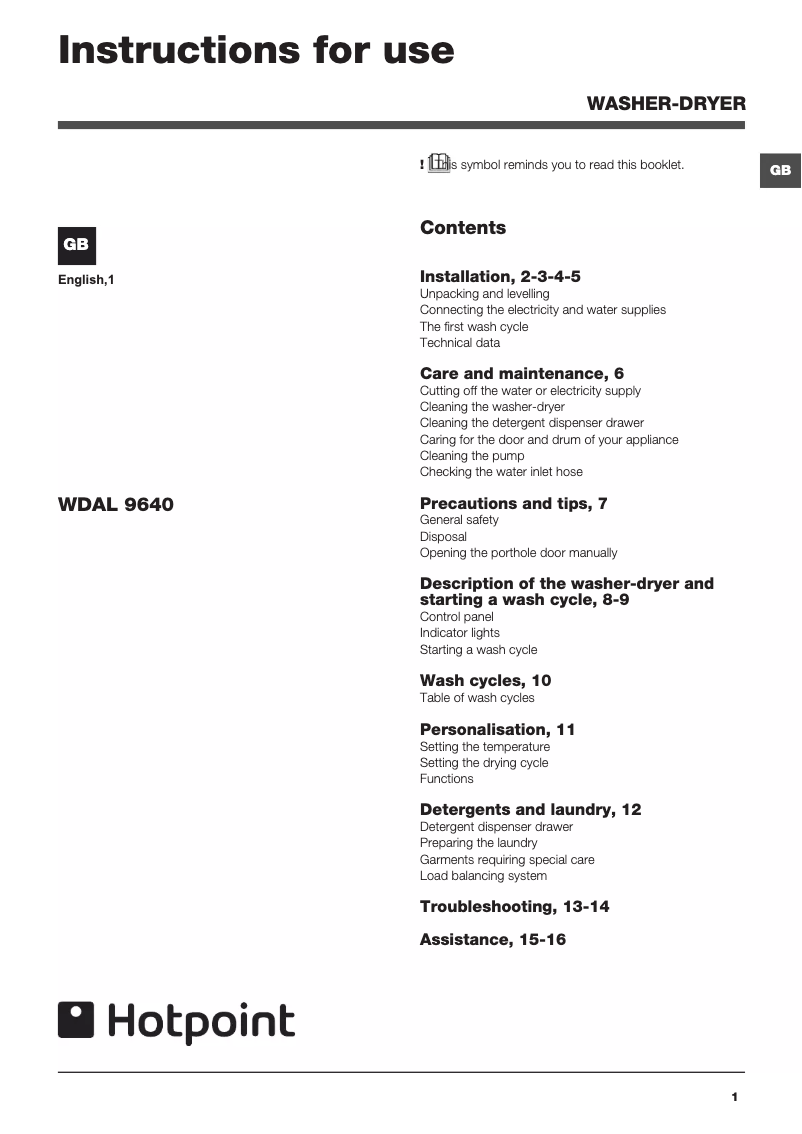 Imagen de la primera página del manual del dispositivo WDAL9640G