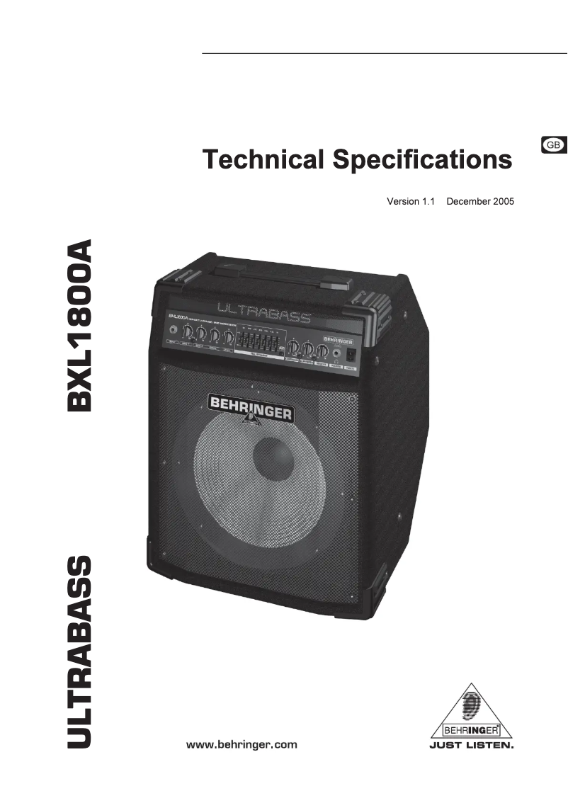 Imagen de la primera página del manual del dispositivo Ultrabass BXL1800A