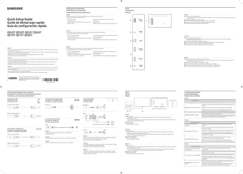 Imagen de la primera página del manual del dispositivo QE65T