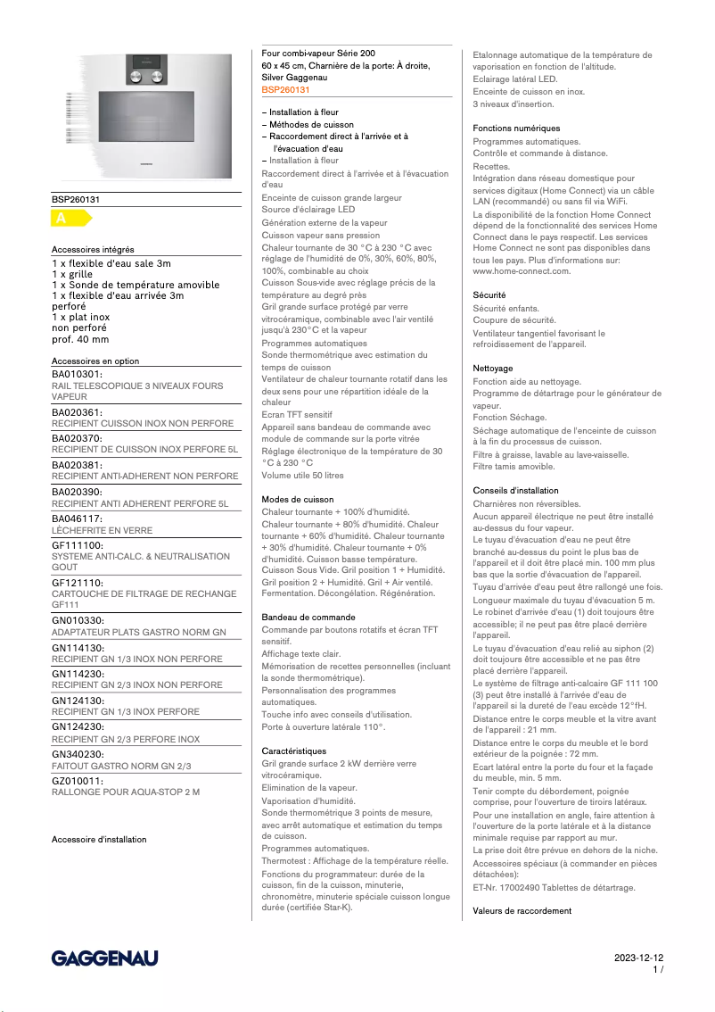 Imagen de la primera página del manual del dispositivo BSP260131