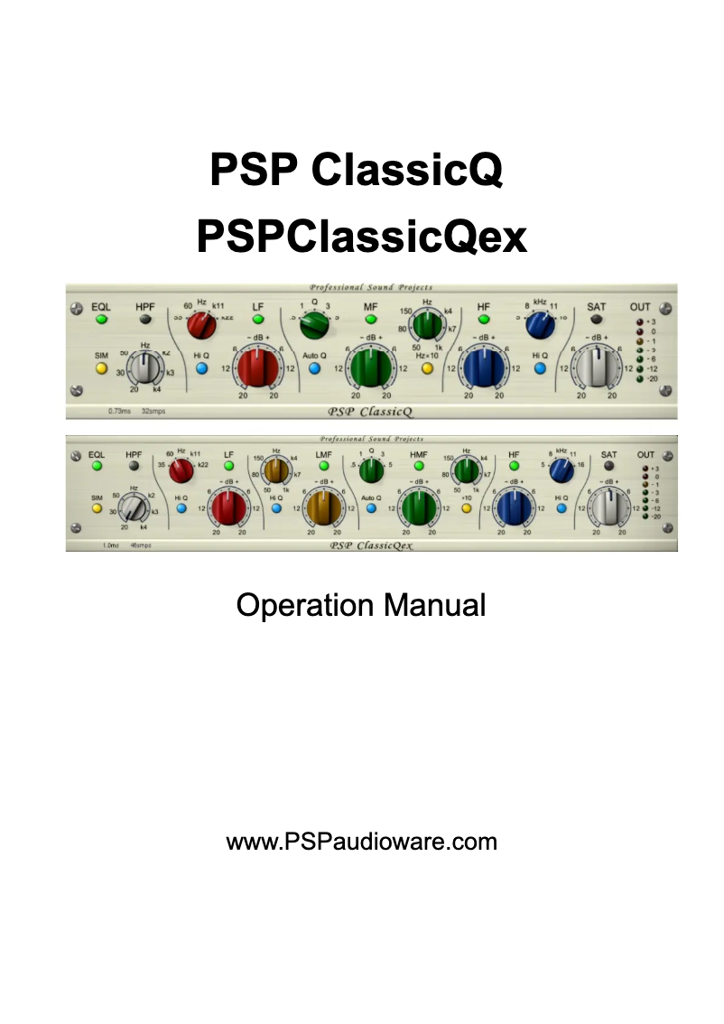 Página 1 del manual Manual de usuario PSP Audioware PSP ClassicQ