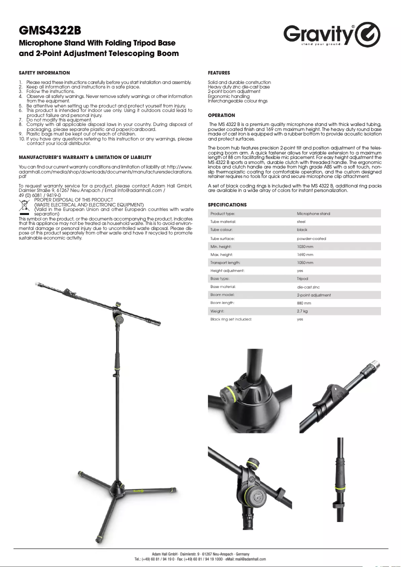 Imagen de la primera página del manual del dispositivo GSP2332B