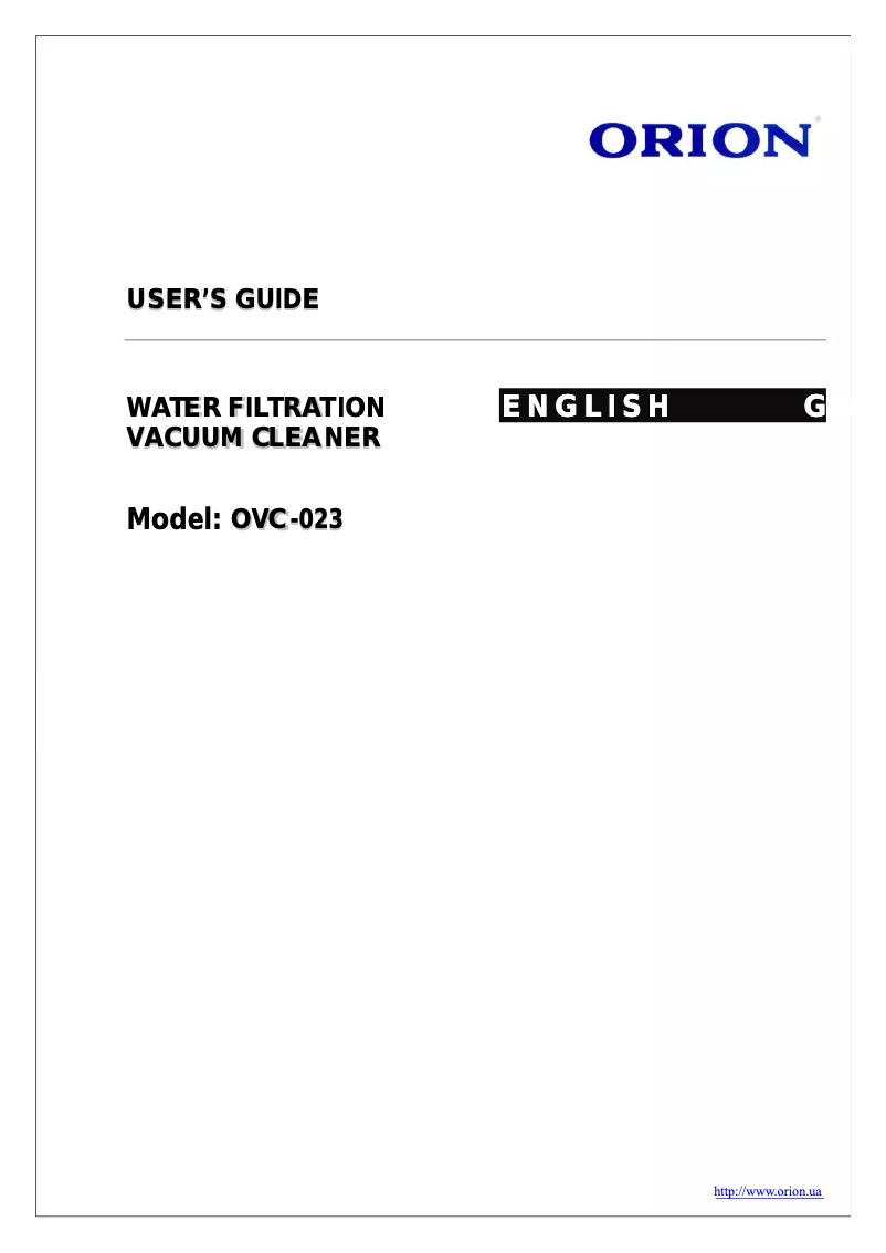 Página 1 del manual Manual de usuario Orion OVC-023