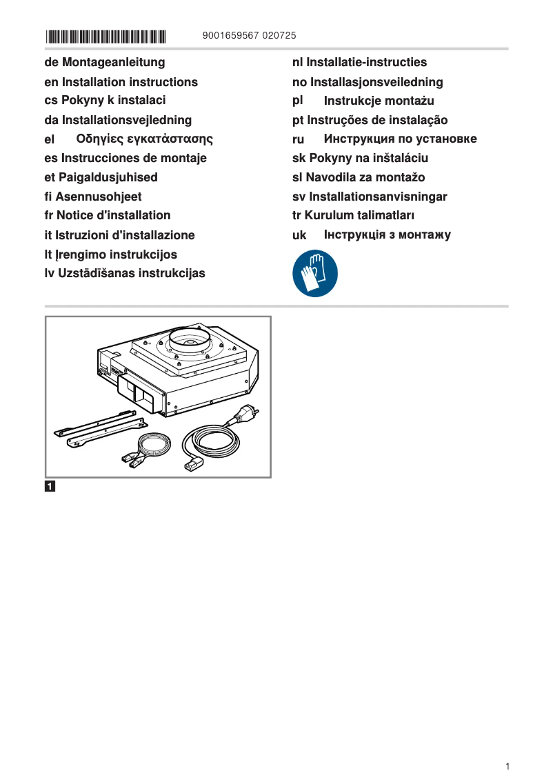 Página 1 del manual Guía de instalación Gaggenau AR403122