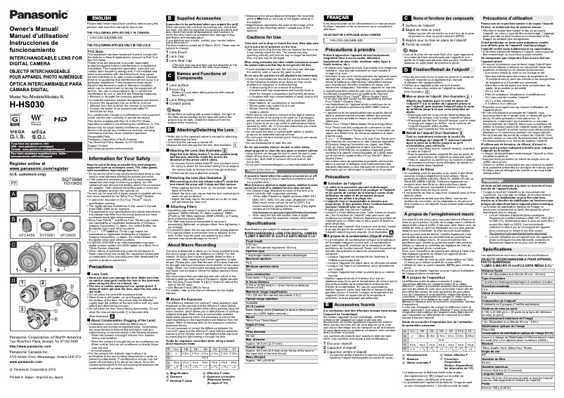 Imagen de la primera página del manual del dispositivo H-HS030