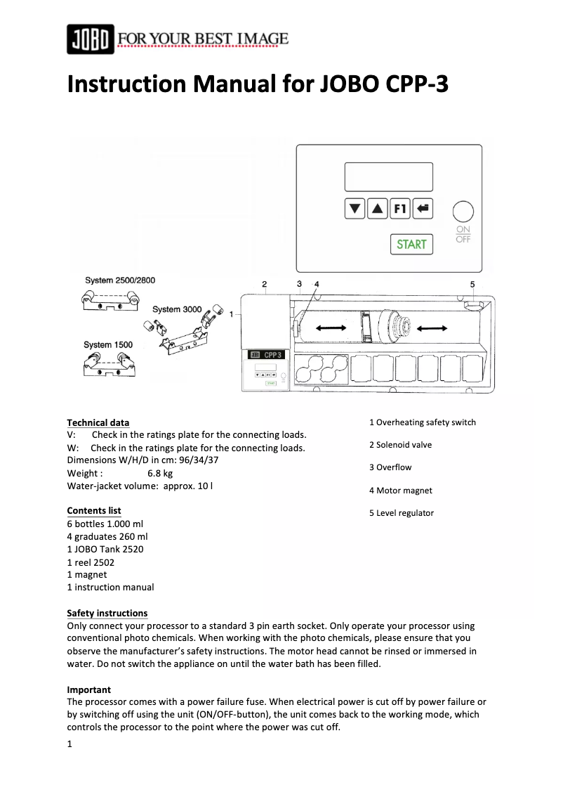 Imagen de la primera página del manual del dispositivo CPP-3