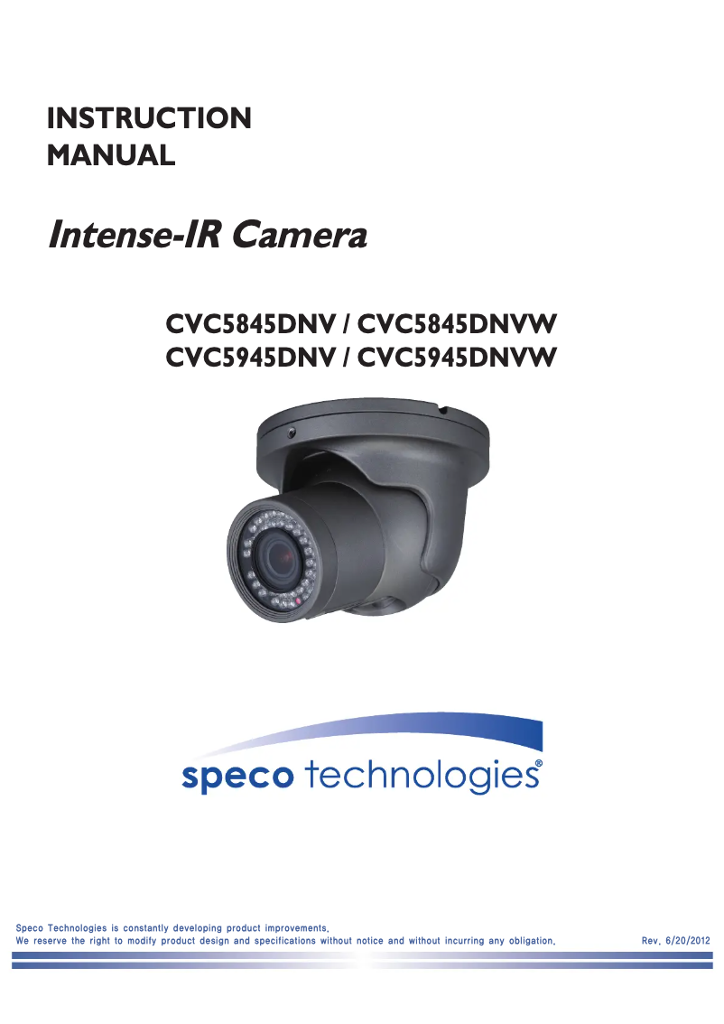 Página nº 1 - Manual de usuario Speco Technologies CVC5945DNV