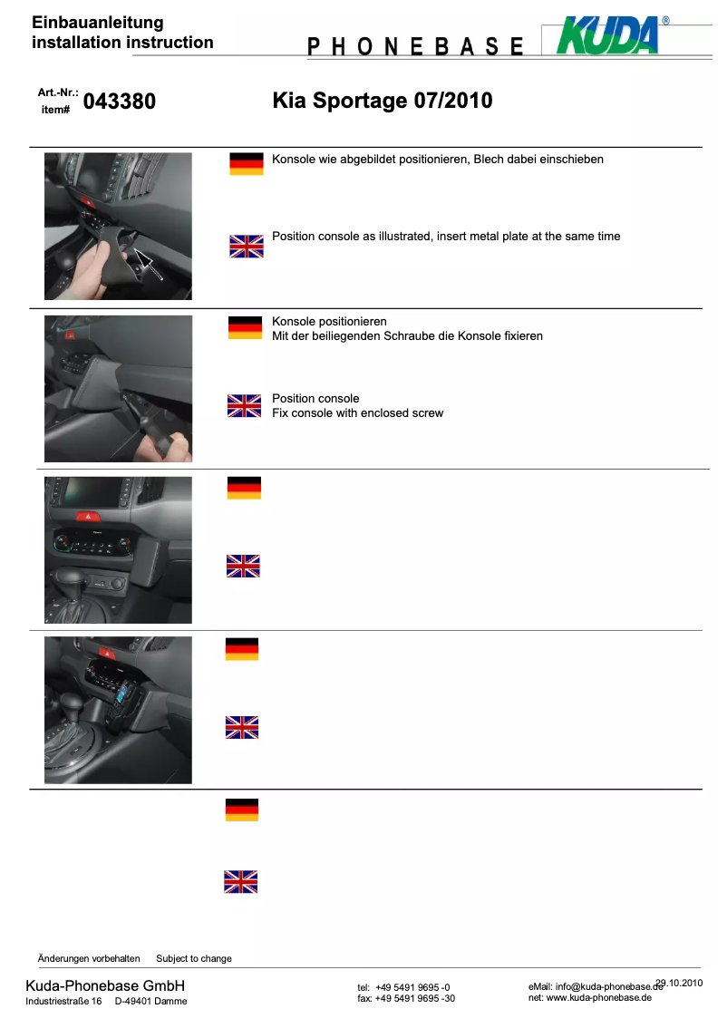 Página 1 del manual Manual de usuario Kuda 043385