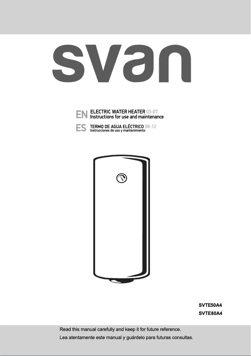 Página 1 del manual Manual de usuario SVAN SVTE50A4