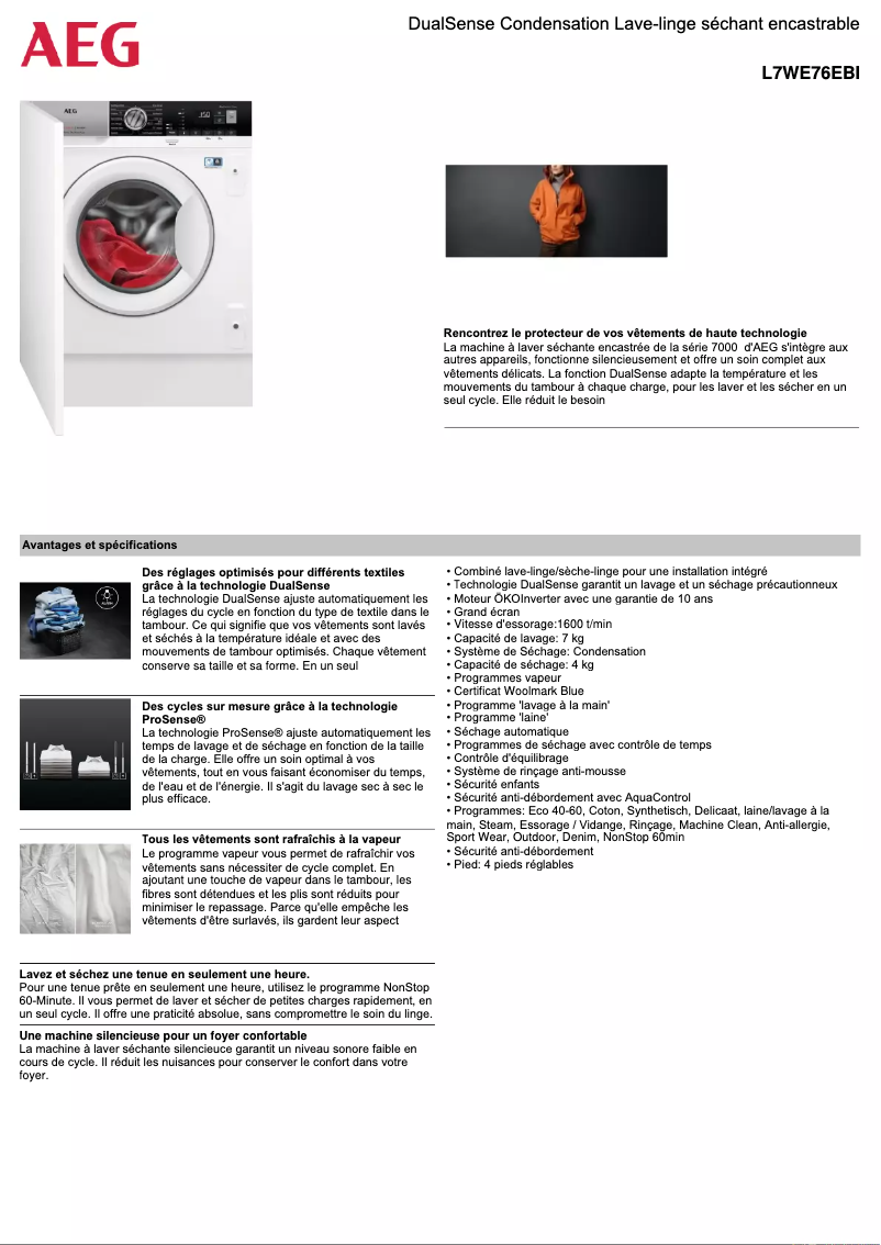 Imagen de la primera página del manual del dispositivo L7WE76EBI