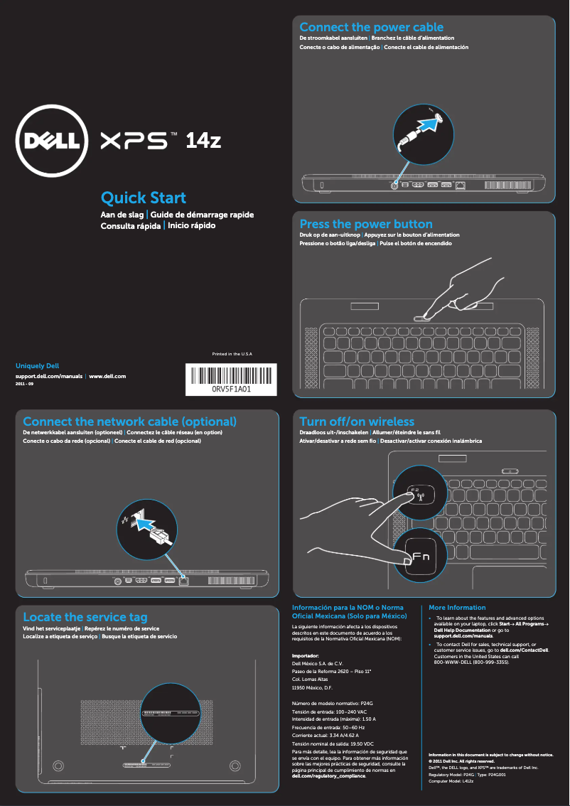 Página nº 1 - Manual de usuario Dell XPS 14z