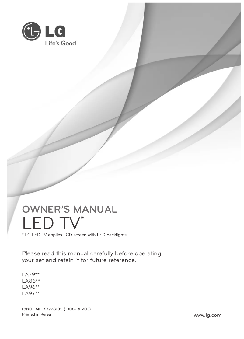 Imagen de la primera página del manual del dispositivo 55LA965V